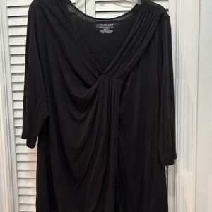 Lane Bryant Black Draped Top